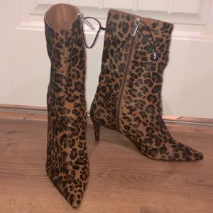 Zara leopard hair pointed booties!